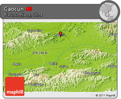 Physical Panoramic Map of Caocun