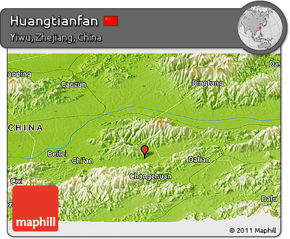 Physical Panoramic Map of Huangtianfan