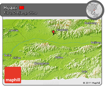 Physical Panoramic Map of Huaxi