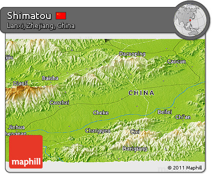 Physical Panoramic Map of Shimatou