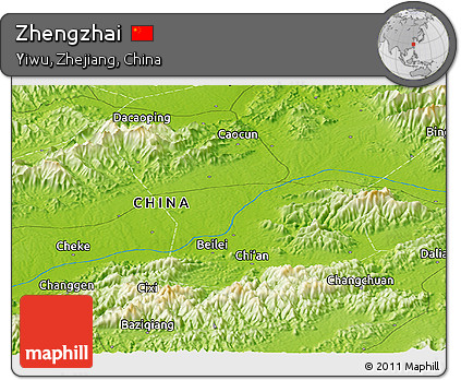 Physical Panoramic Map of Zhengzhai