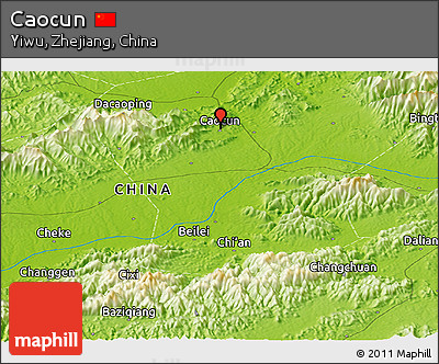 Physical Panoramic Map of Caocun