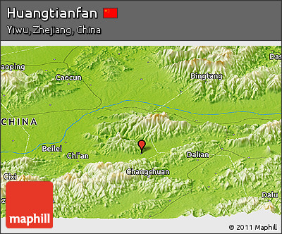 Physical Panoramic Map of Huangtianfan