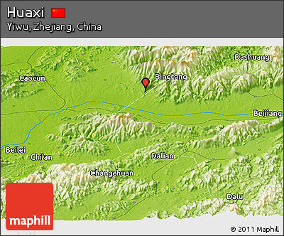 Physical Panoramic Map of Huaxi