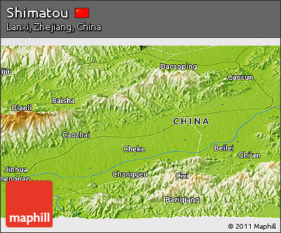 Physical Panoramic Map of Shimatou