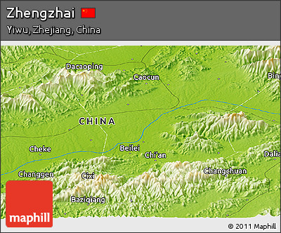 Physical Panoramic Map of Zhengzhai