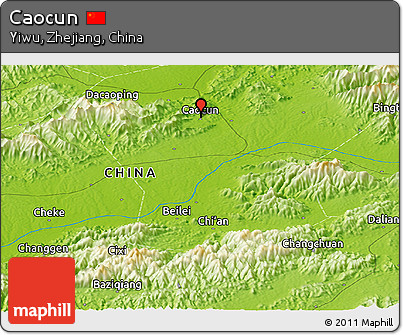 Physical Panoramic Map of Caocun
