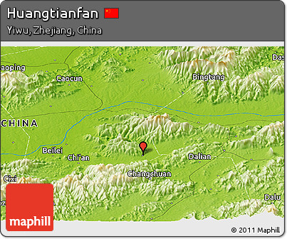 Physical Panoramic Map of Huangtianfan