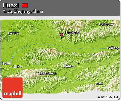 Physical Panoramic Map of Huaxi