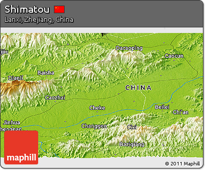 Physical Panoramic Map of Shimatou