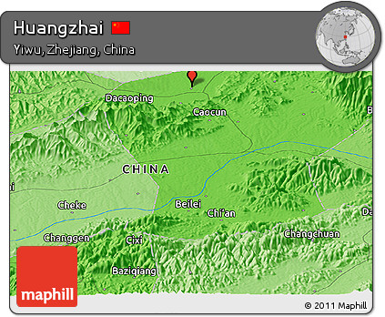 Political Panoramic Map of Huangzhai