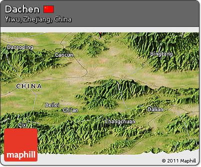 Satellite Panoramic Map of Dachen