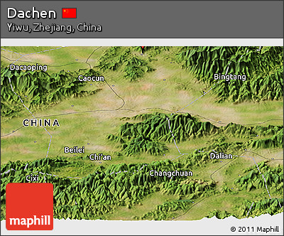 Satellite Panoramic Map of Dachen