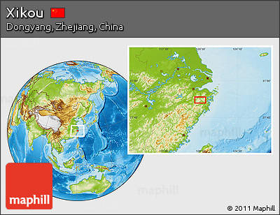 Physical Location Map of Xikou