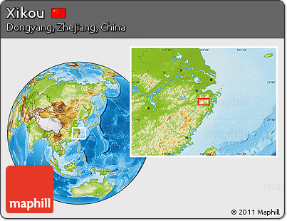 Physical Location Map of Xikou