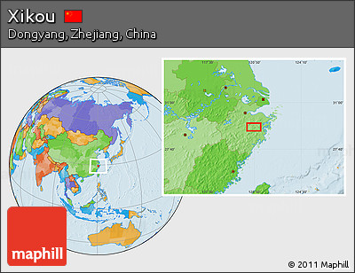 Political Location Map of Xikou