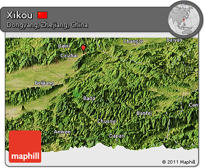 Satellite Panoramic Map of Xikou
