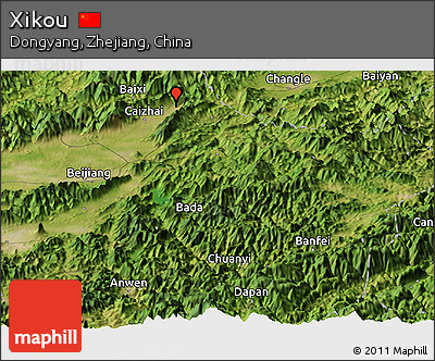 Satellite Panoramic Map of Xikou