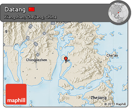 Shaded Relief Map of Datang