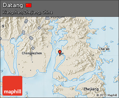 Shaded Relief Map of Datang