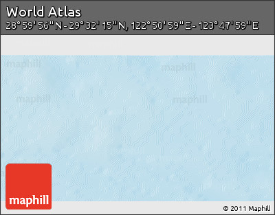 Physical 3D Map of the Area around 29° 16' 6" N, 123° 19' 29" E