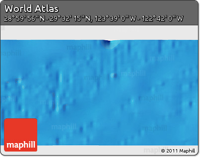 Shaded Relief 3D Map of the Area around 29° 16' 6" N, 123° 10' 30" W