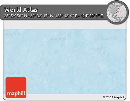 Physical 3D Map of the Area around 29° 16' 6" N, 124° 10' 30" E