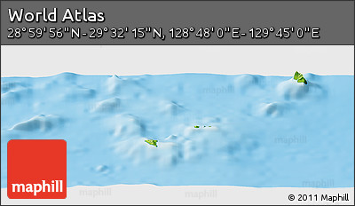 Physical Panoramic Map of the Area around 29° 16' 6" N, 129° 16' 30" E