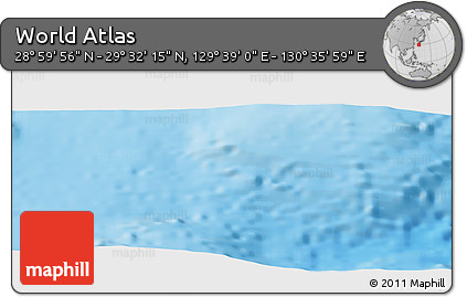 Physical Panoramic Map of the Area around 29° 16' 6" N, 130° 7' 30" E