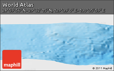 Physical Panoramic Map of the Area around 29° 16' 6" N, 130° 7' 30" E