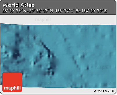 Satellite 3D Map of the Area around 29° 16' 6" N, 134° 22' 30" E