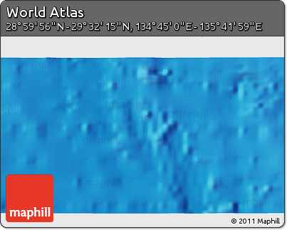 Physical 3D Map of the Area around 29° 16' 6" N, 135° 13' 29" E