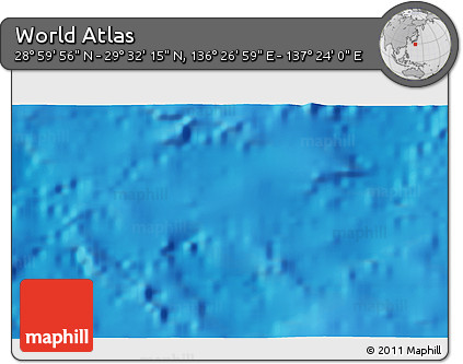 Physical 3D Map of the Area around 29° 16' 6" N, 136° 55' 30" E