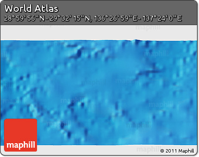 Physical 3D Map of the Area around 29° 16' 6" N, 136° 55' 30" E