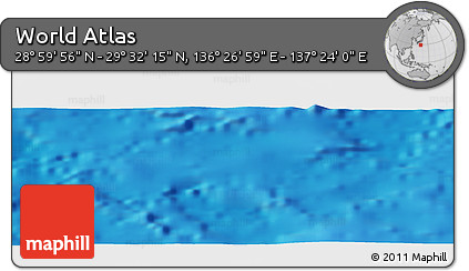 Physical Panoramic Map of the Area around 29° 16' 6" N, 136° 55' 30" E