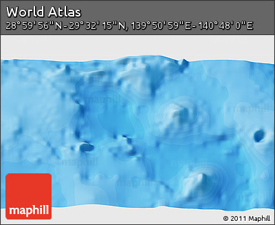 Political 3D Map of the Area around 29° 16' 6" N, 140° 19' 29" E