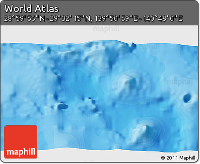 Political 3D Map of the Area around 29° 16' 6" N, 140° 19' 29" E