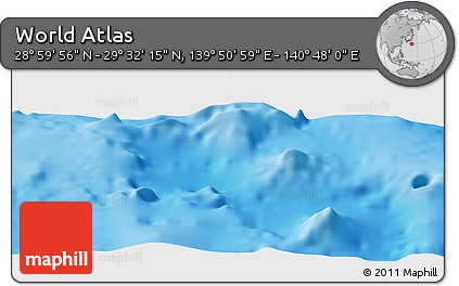 Physical Panoramic Map of the Area around 29° 16' 6" N, 140° 19' 29" E
