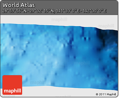 Physical 3D Map of the Area around 29° 16' 6" N, 142° 1' 30" E