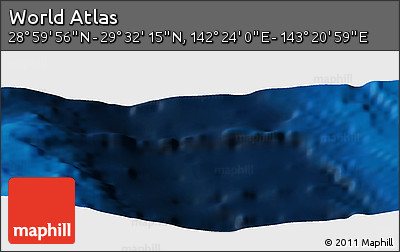 Physical Panoramic Map of the Area around 29° 16' 6" N, 142° 52' 30" E