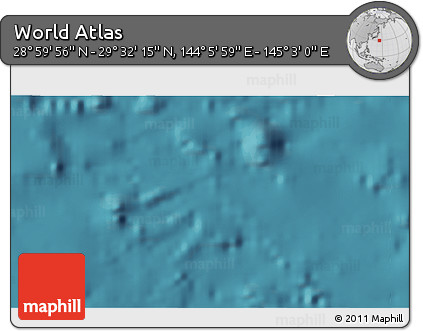 Satellite 3D Map of the Area around 29° 16' 6" N, 144° 34' 29" E