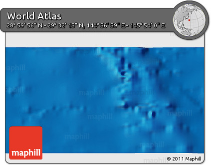 Physical 3D Map of the Area around 29° 16' 6" N, 145° 25' 30" E