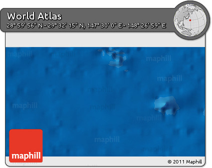 Physical 3D Map of the Area around 29° 16' 6" N, 147° 58' 29" E