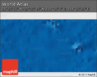 Physical 3D Map of the Area around 29° 16' 6" N, 147° 58' 29" E
