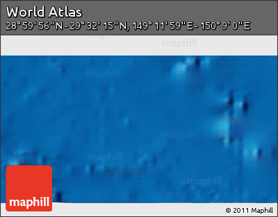 Physical 3D Map of the Area around 29° 16' 6" N, 149° 40' 30" E