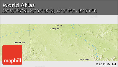 Physical Panoramic Map of the Area around 29° 16' 6" N, 14° 31' 30" E