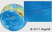 Physical Location Map of the area around 29° 16' 6" N, 151° 13' 29" W