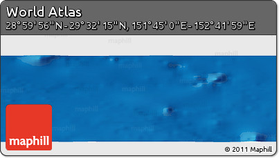 Physical Panoramic Map of the Area around 29° 16' 6" N, 152° 13' 29" E