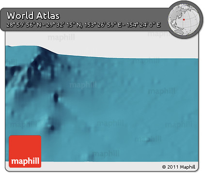 Satellite 3D Map of the Area around 29° 16' 6" N, 153° 55' 30" E