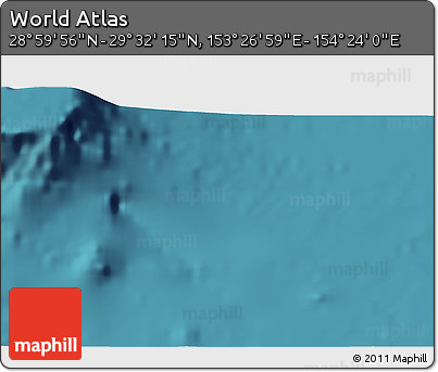 Satellite 3D Map of the Area around 29° 16' 6" N, 153° 55' 30" E